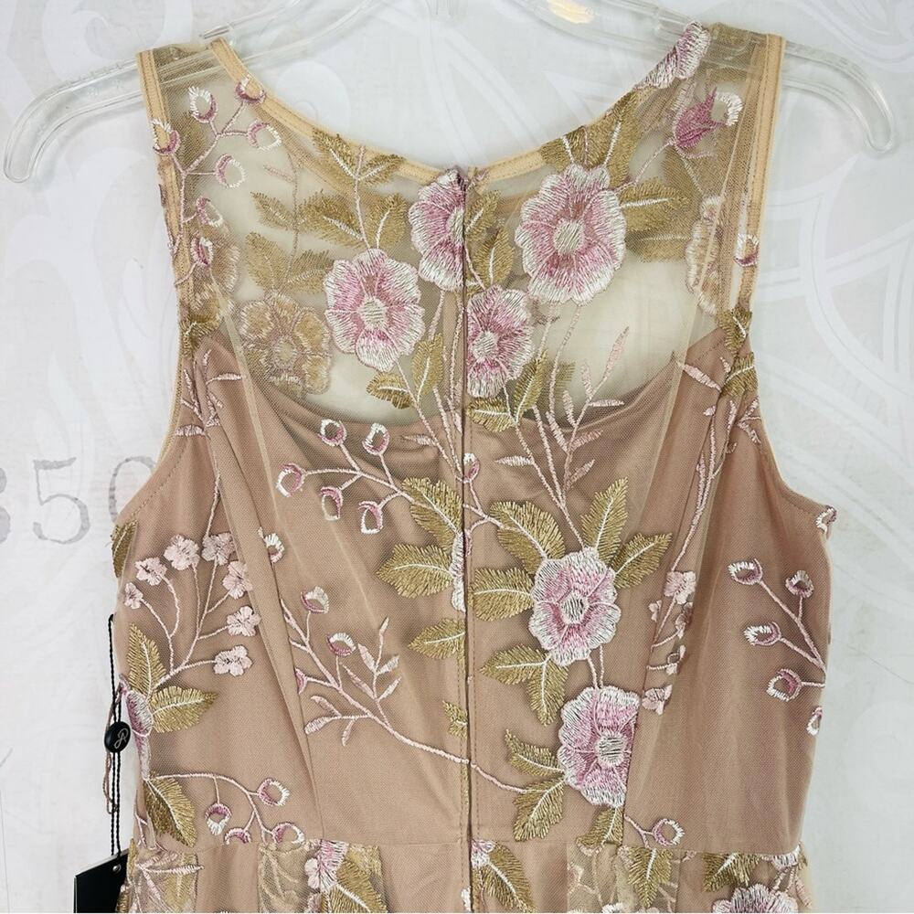 Adrianna Papell size 4 FLORAL EMBROIDERED FLARED DRESS NWT - Picture 11 of 14